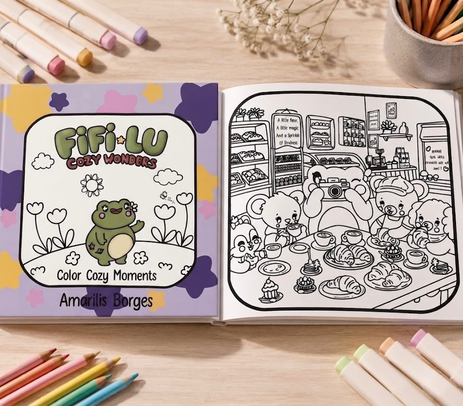 Fifi-Lu Cozy Wonders Coloring Book, inside pages